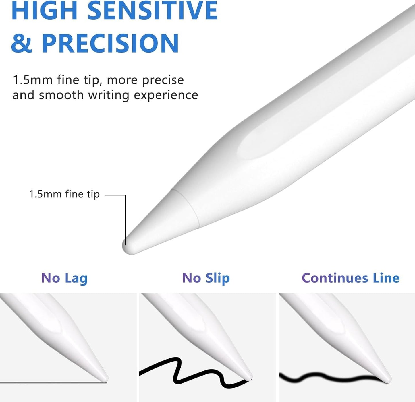 Active Stylus Pen for iOS/Android Touch Screen Comp. w/ Samsung, Lenovo, Huawei
