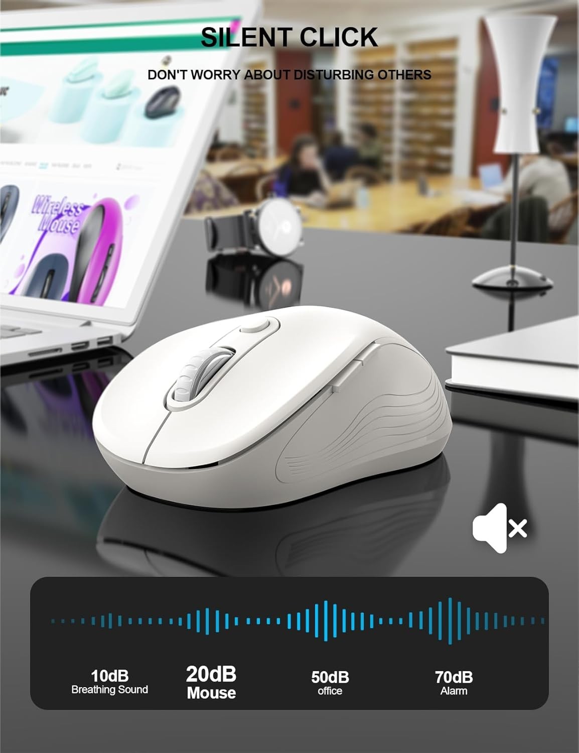 Trueque Wireless Mouse 2.4GHz, Ergonomic 6 Buttons 3-Level DPI USB for PC/Laptop