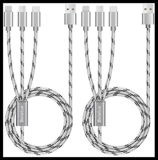 Bolatus 3-in-1 Multi Charging Cable for Cell Phones and Tablets