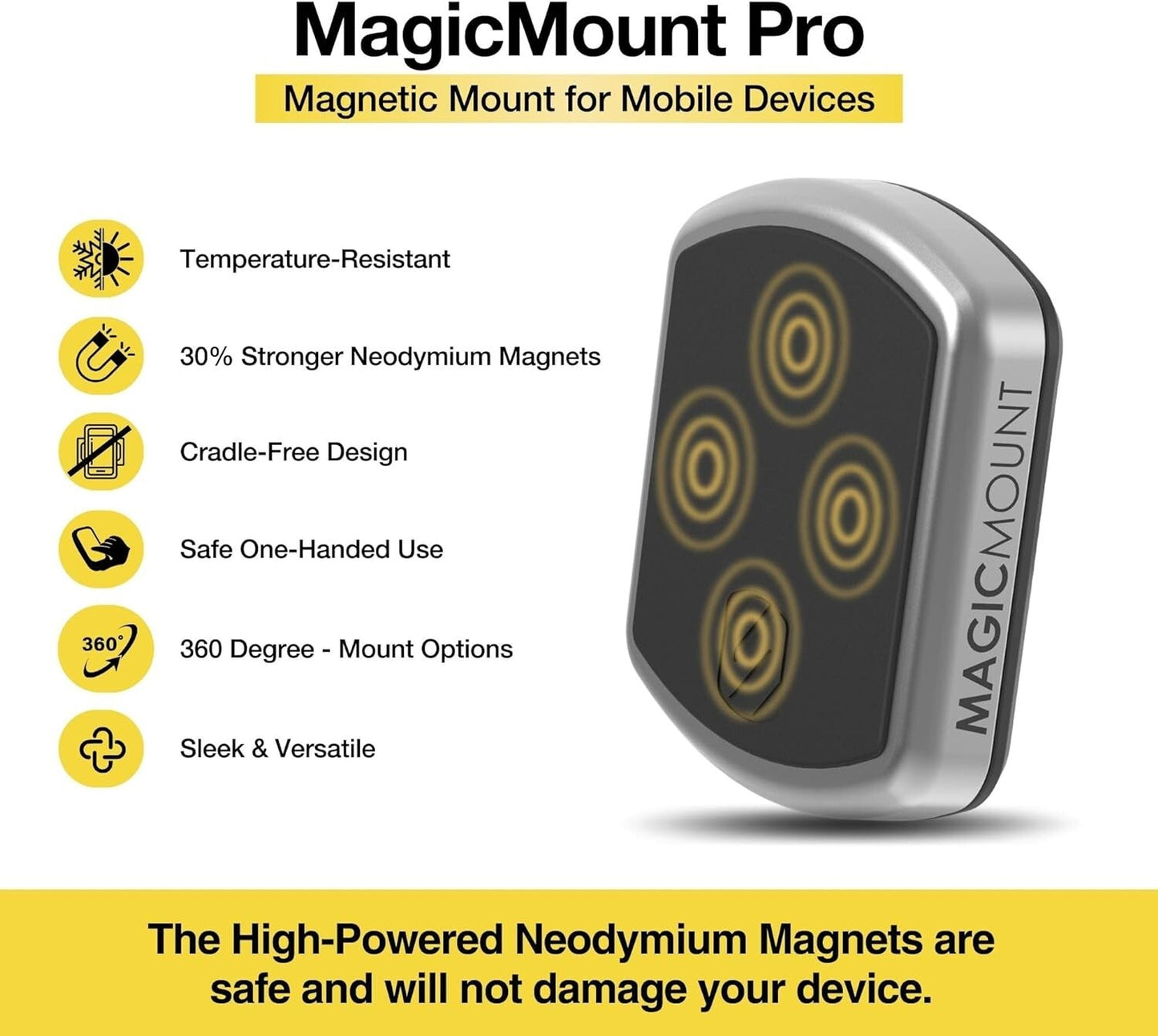 MPDB Scosche MagicMount Pro Magnetic Car Phone Holder 1 Pack BlackSilver