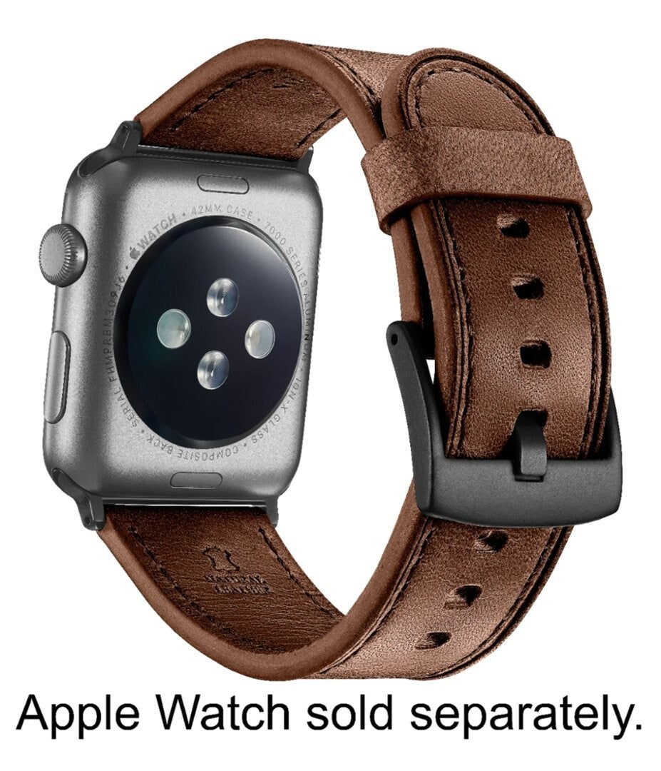 PT-AWB42YBL Genuine Leather Watch Strap 42mm 44mm Brown Platinum