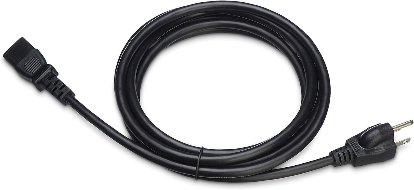 Amazon Basics Computer Monitor TV Replacement Power Cord 10 Black