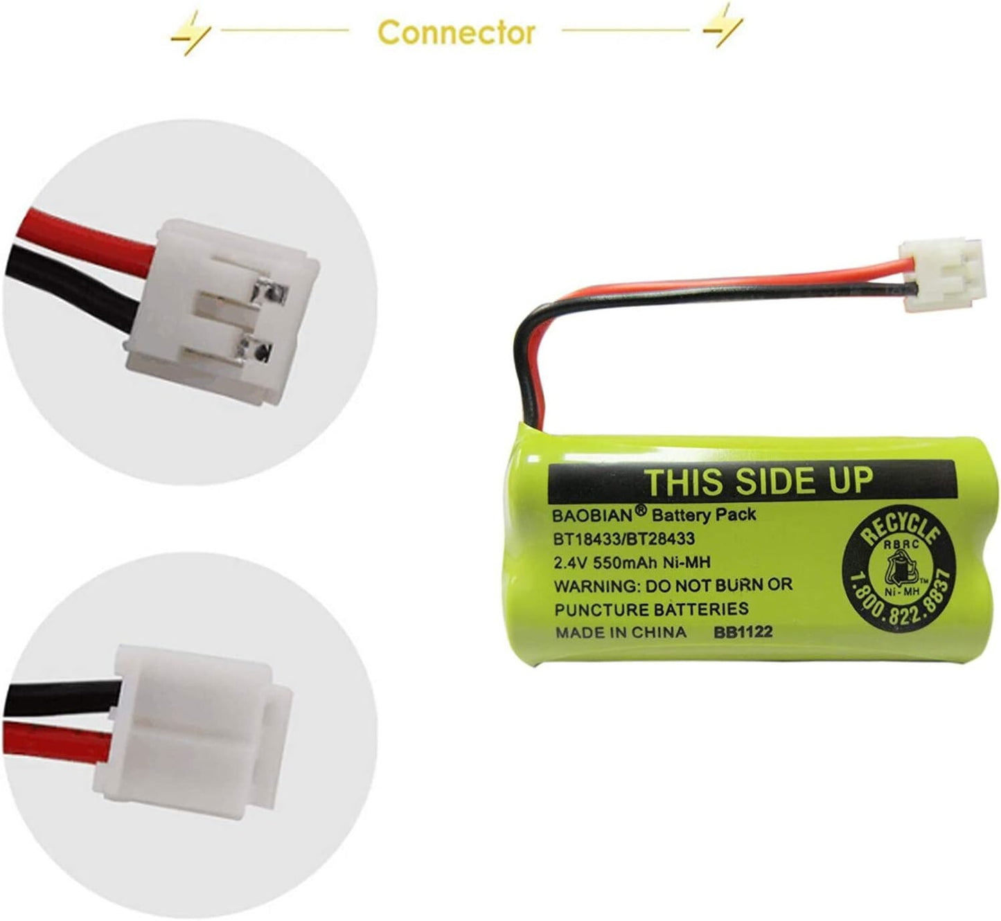 BT18433 BT28433 Cordless Phone Battery Compatible ATTLucent