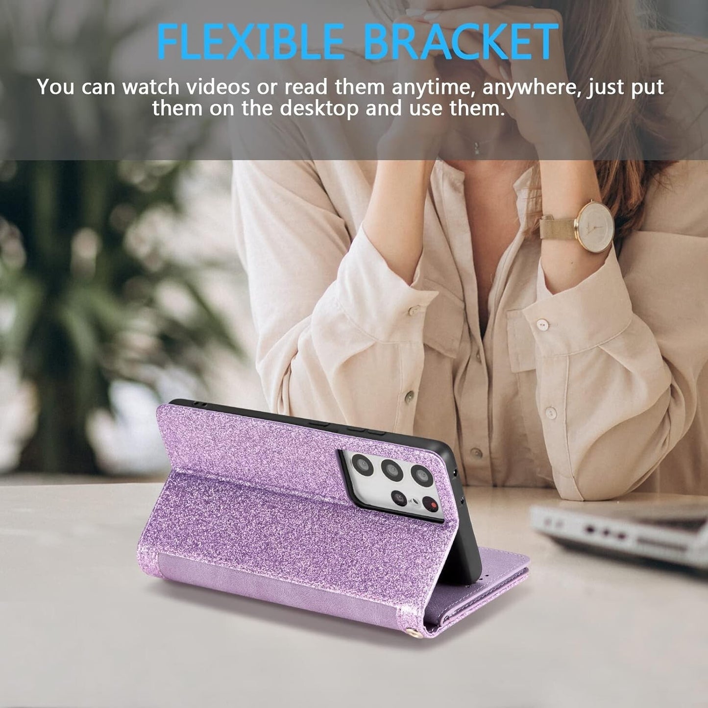 Samsung UEEBAI S21 Wallet Galaxy Ultra 5G Retro 9 Card Holder Slots