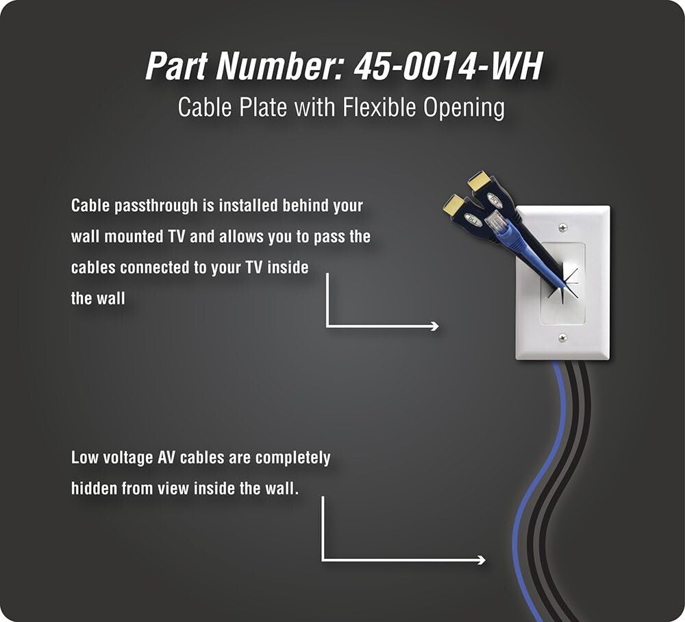 45-0014-BK Data Comm Cable Plate Flexible Opening 1Gang Black