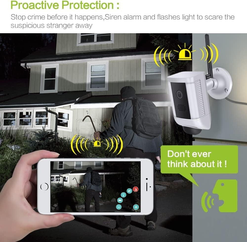 1080P Spotlight Outdoor Home Security Camera HD Surveillance w Motion Detector