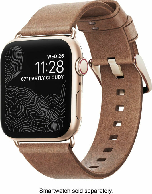 Nomad Slim Modern Leather Watch Strap Apple Watch 38mm 40mm Natural