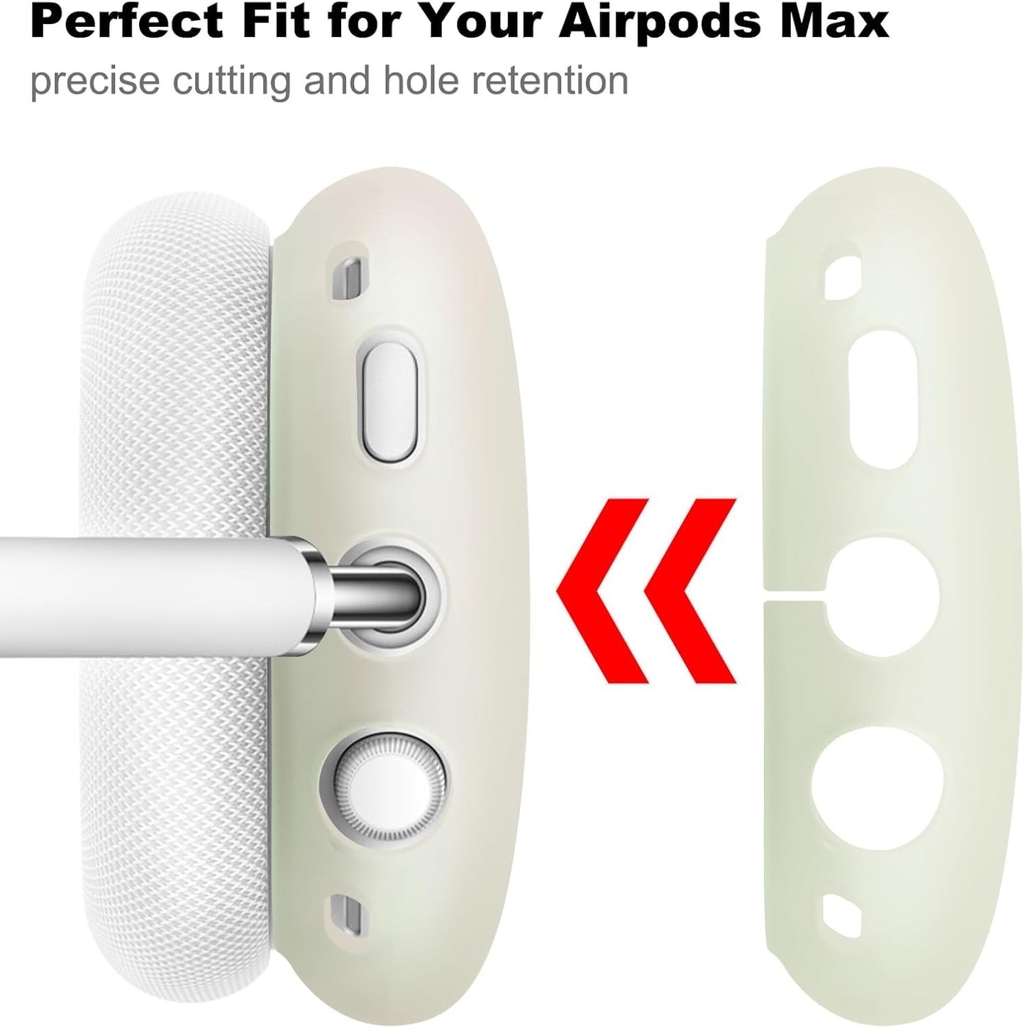 AirPods Max Case Cover Set – Silicone Ear Cup & Headband Protectors, Jelly Green