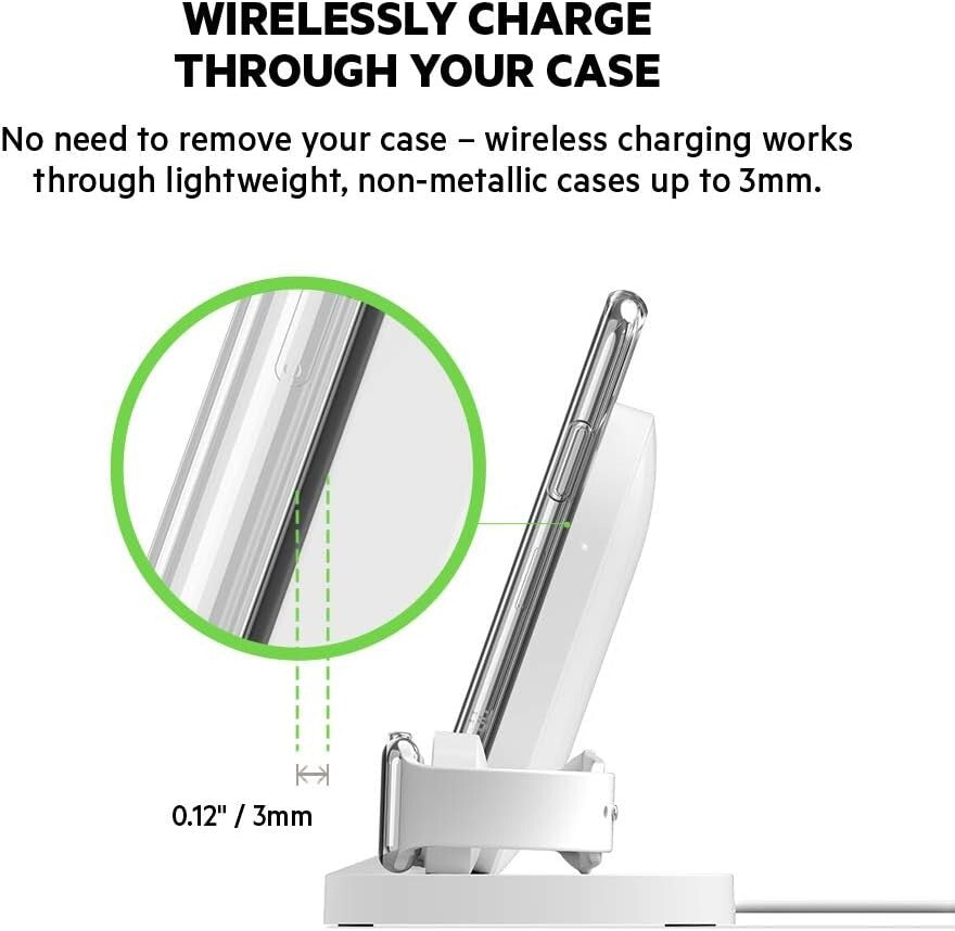 USB-A WHITE Belkin Boost Up Wireless Charging Dock iPhone Apple Watch