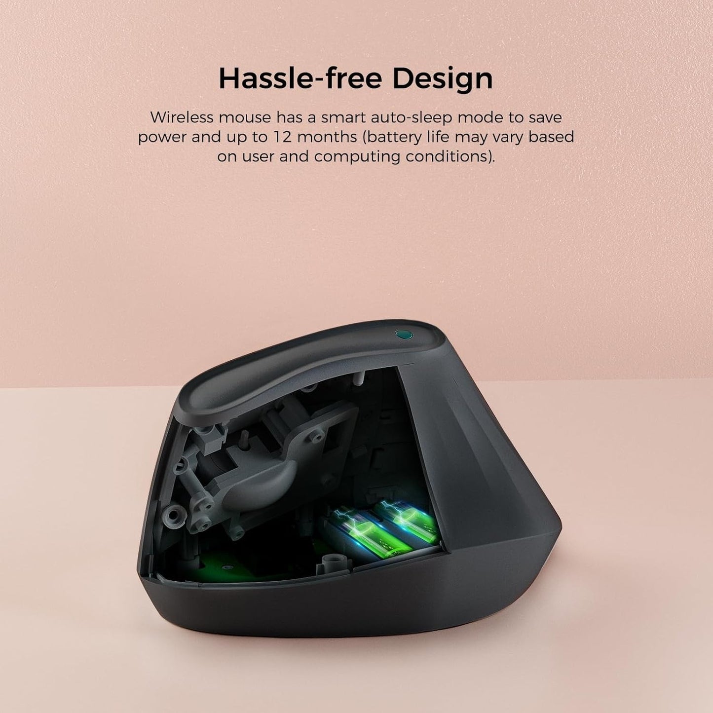 Wireless Ergo Tower Mouse – 57° Vertical, BT/2.4G, 4000 DPI, Mac/PC Compatible