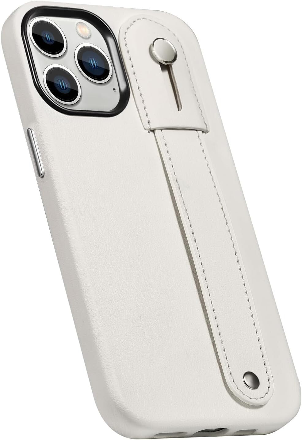 WHITE SaharaCase FingerGrip MagSafe Phone iPhone 15 Pro Max Shockproof