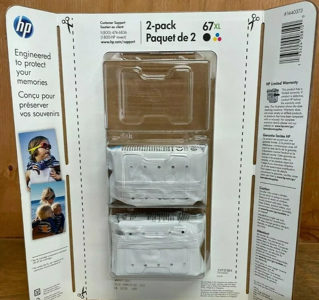 67XL 3YP31BN HP Black Colors ink cartridges combo