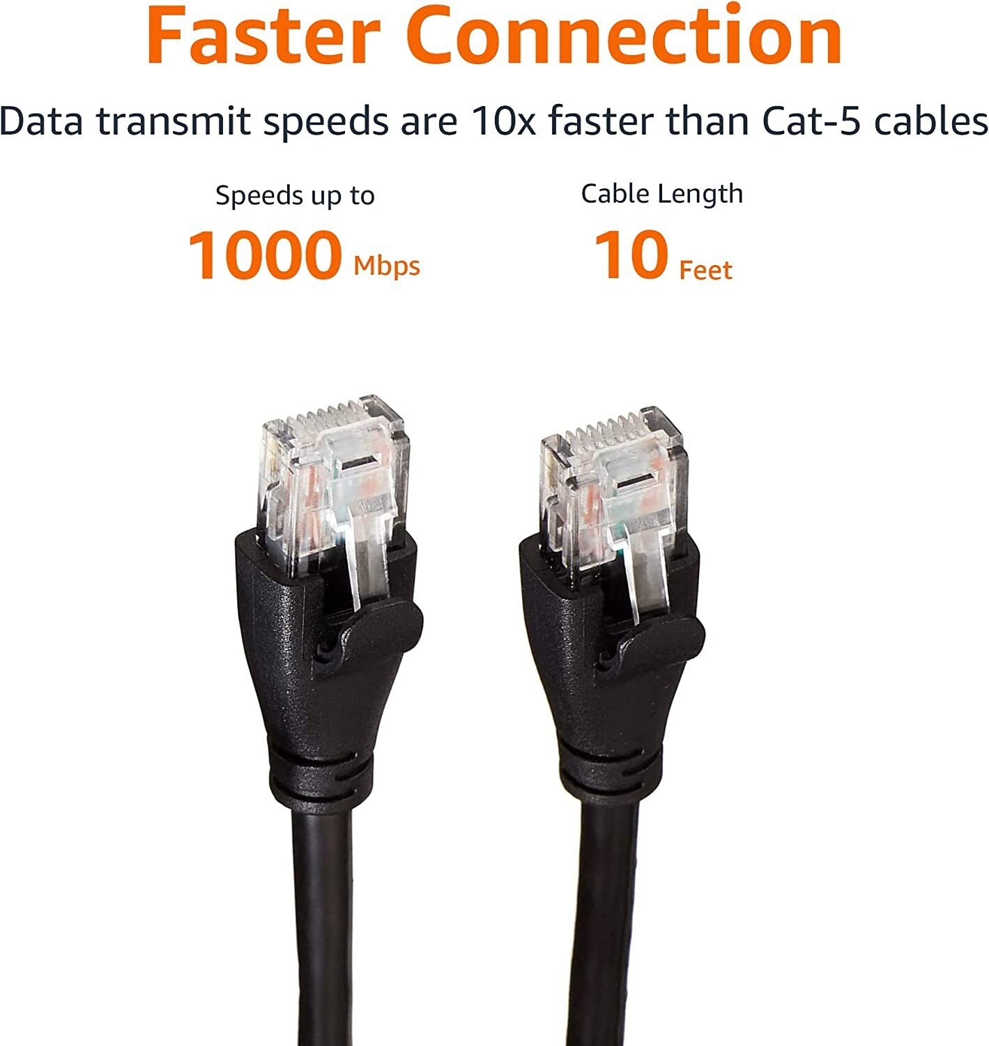 RJ45 Amazon Basics Cat6 Ethernet Patch Internet Cable 10 Foot 3 Meters