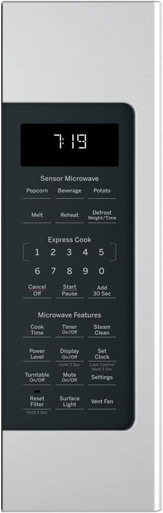 GE JVM7195SKSS 1.9 Cu Ft Over-the-Range Microwave, CPS Warranty, Stainless Steel