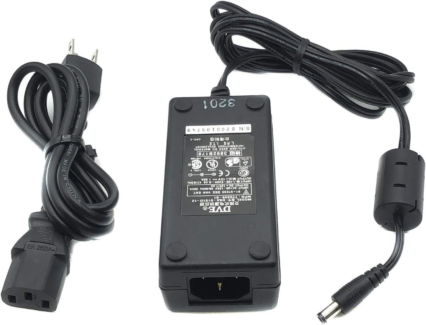 DVE DSA-0151D-12 Power Supply – 12V DC 1.5A Adapter for Electronics & Devices