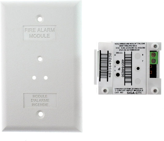 SIGA-CT1 Edwards Single Input Module Fire Alarm System White
