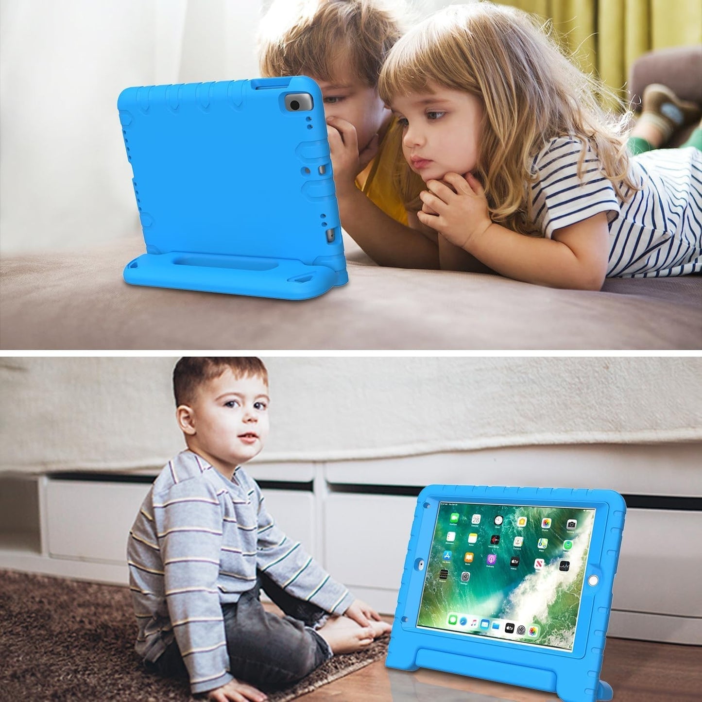 AVAWO Shockproof Foam Case for iPad 9.7″ (2017/2018/Air 2) with Built‑in Screen