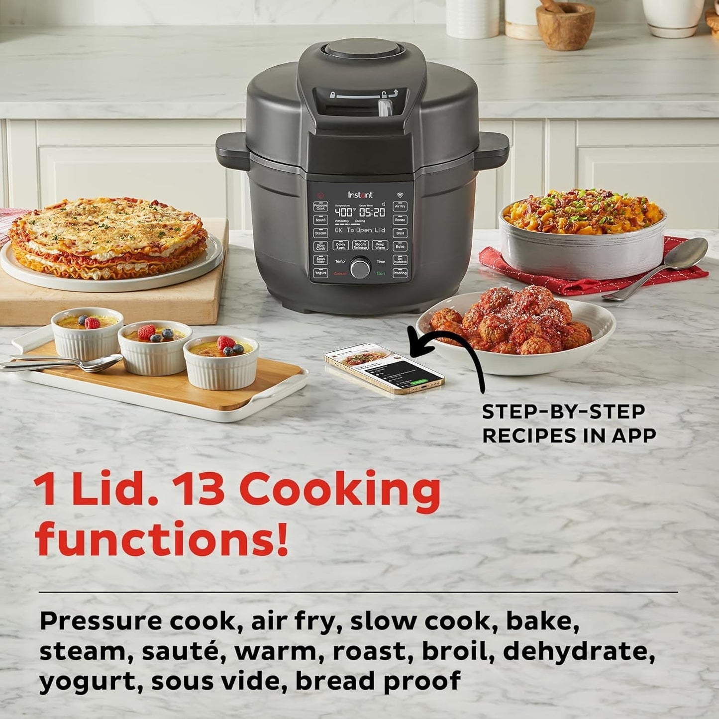 Instant Pot Duo Crisp 6.5 Qt – 13-in-1 Air Fryer & Pressure Cooker w/ Wi-Fi