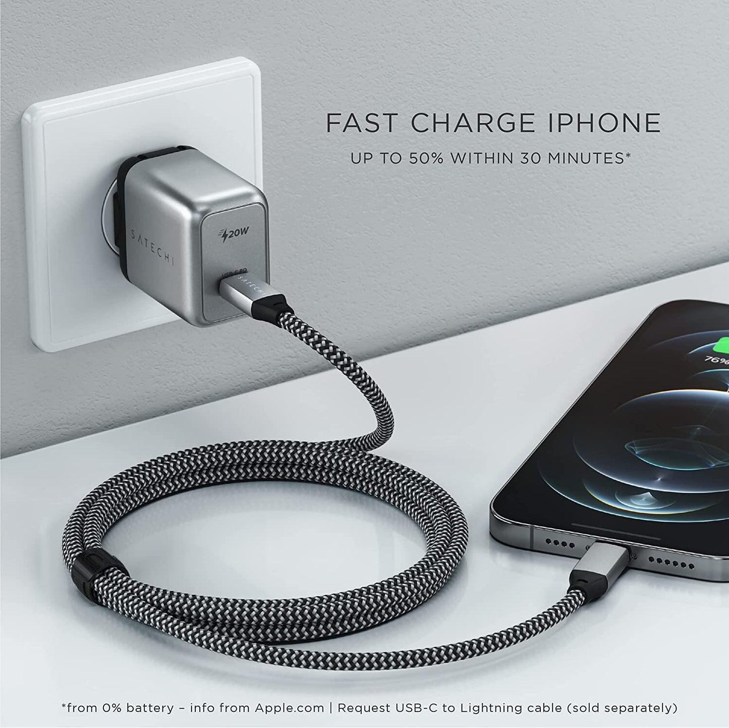 20W USB Satechi C PD Wall Charger Supports Power Delivery