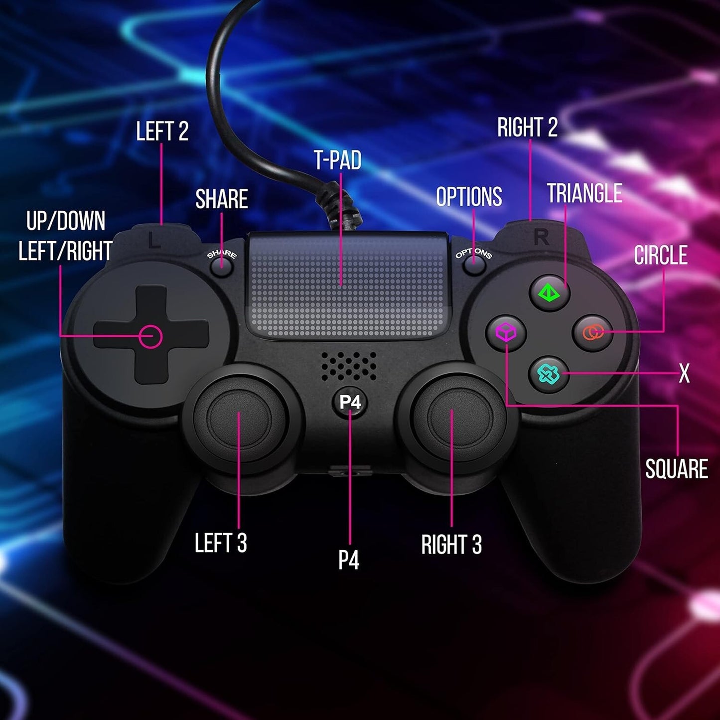 USB LED Gaming Controller Builtin Speaker Connectivity Lights Windows