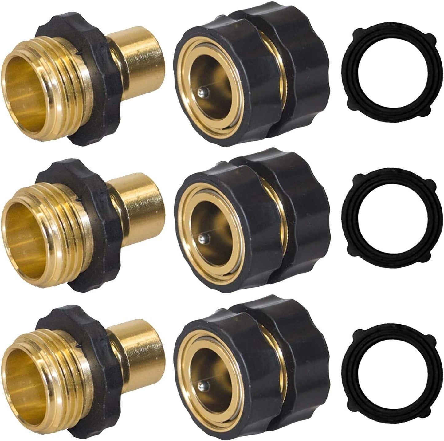 Garden Hose Quick Connector 34 Male Female Fitting Quick Connector 3set
