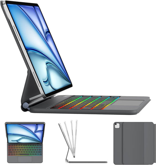 11" Keyboard Case for iPad Air M3/M2 & Pro 11 Gen1-4 w/ Multi-Touch Trackpad