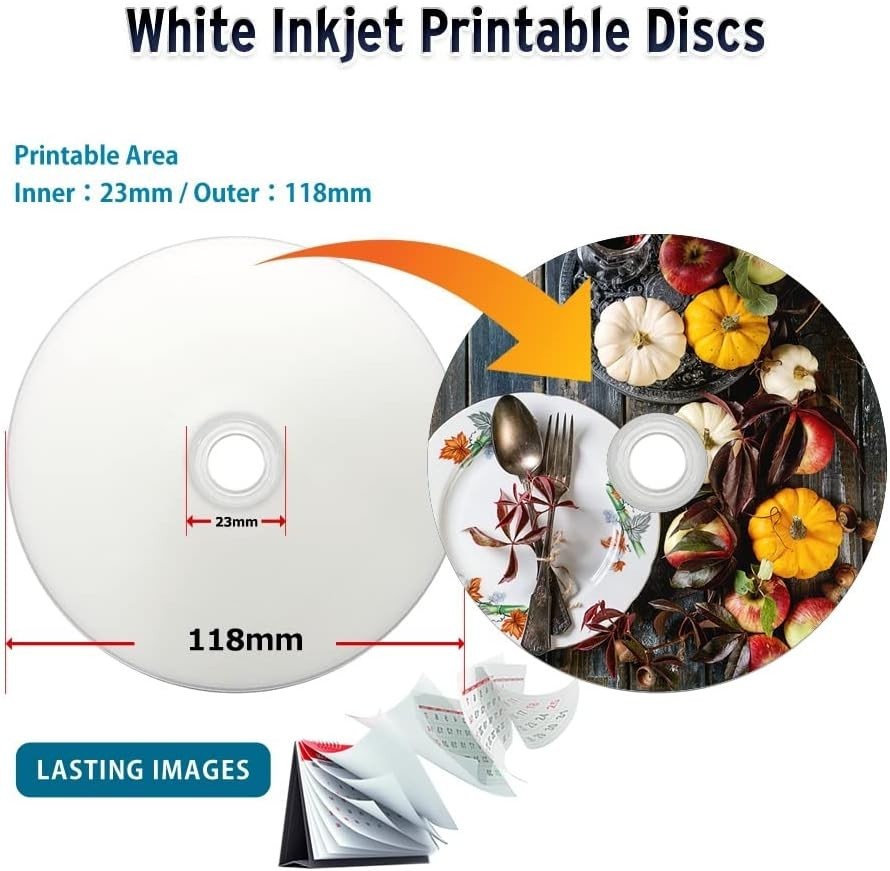 PlexDisc TY DVD-R 16X 4.7GB White Inkjet Hub Printable 50pk Cake Box