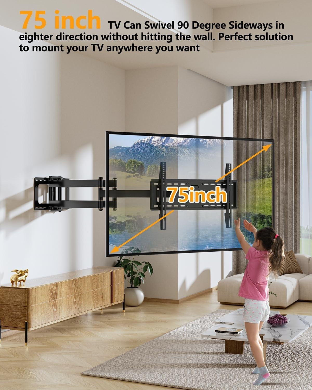 FORGING MOUNT LONG ARM TV MOUNT FOR MOST 37"-75" TVS 30" LONG EXTENSION ARM NEW