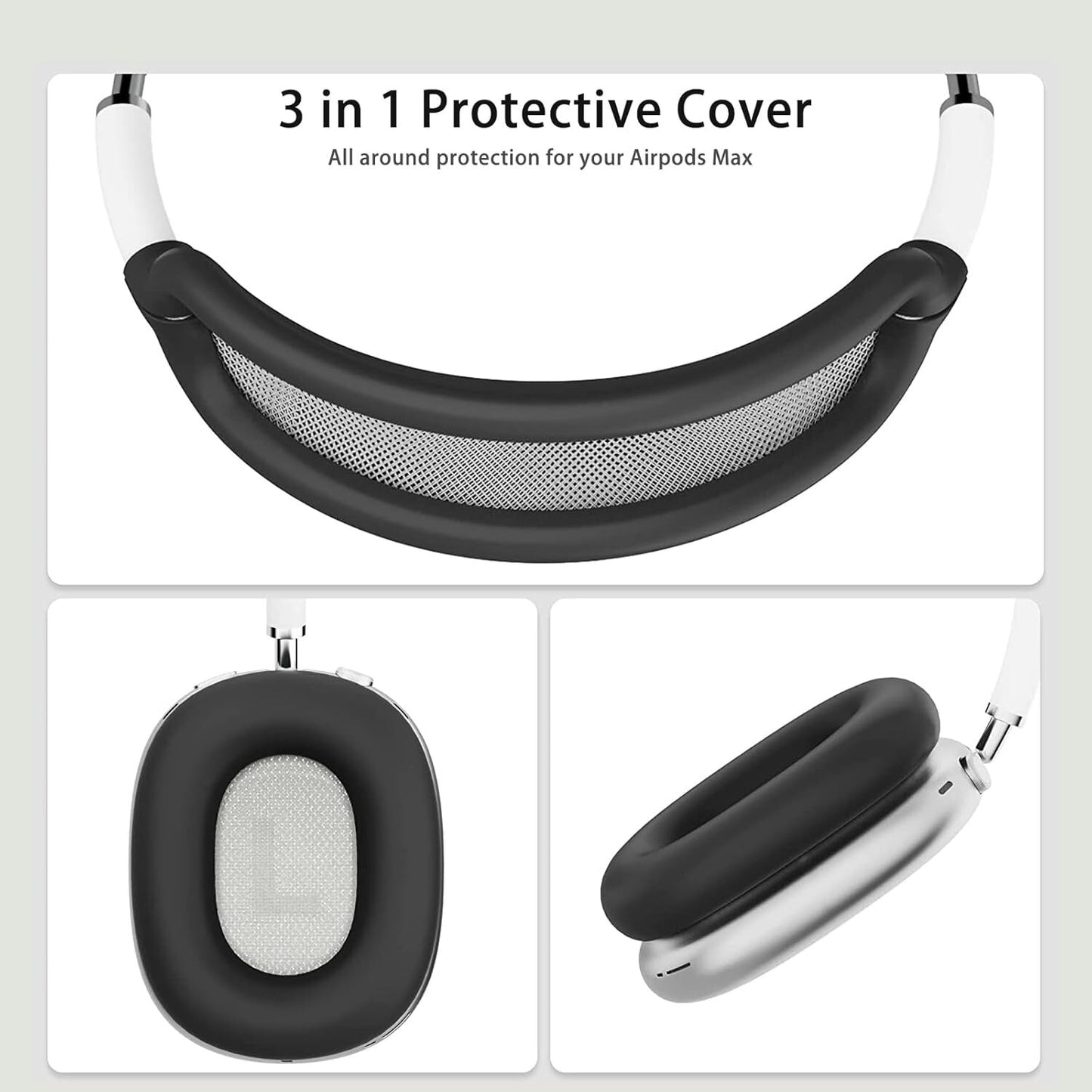 3 in 1 Silicone Cover Comp Apple Airpods Max Headphones AntiScratch