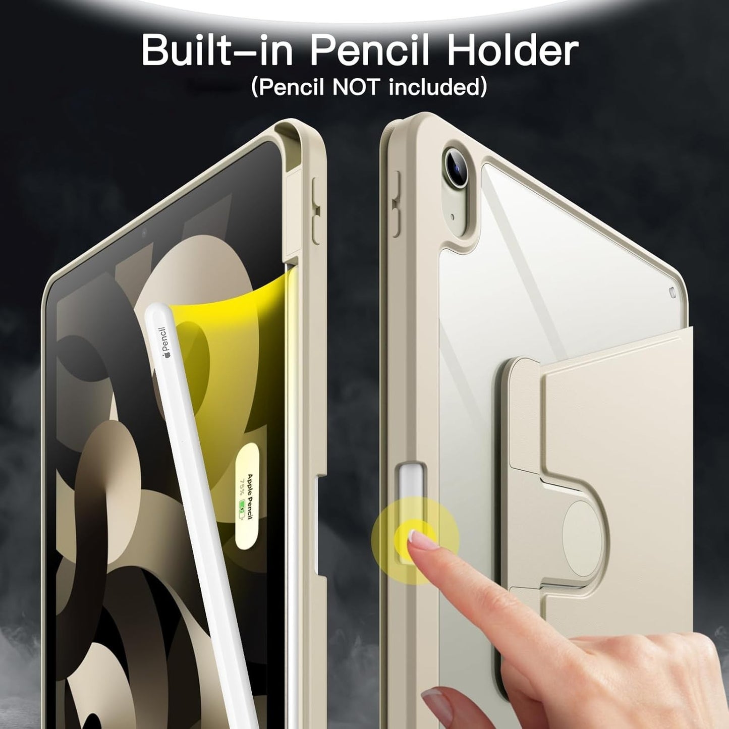 JETech Case for iPad Air 11-Inch M3/M2 (2025/2024), iPad Air 5/4 | Rotating | (2