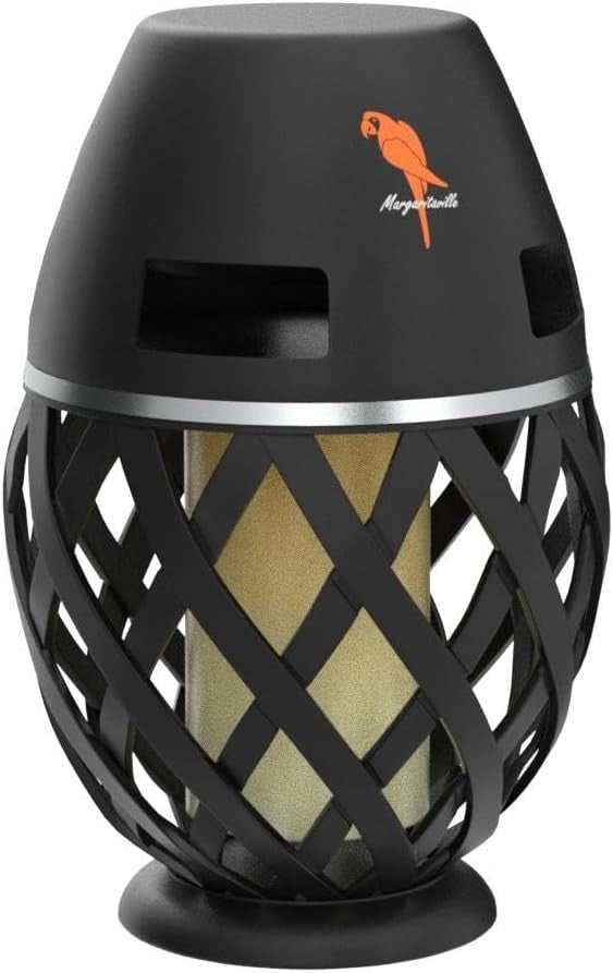 Margaritaville Bluetooth Tiki Speakers – LED Flame Lights – Waterproof – 2 Pack