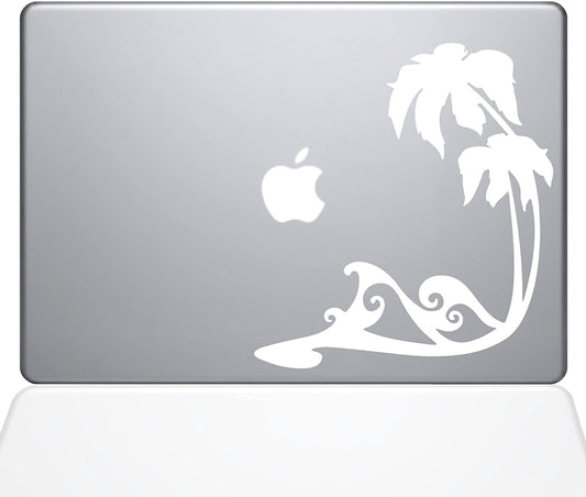 Decal Guru Beach Wave Decal Vinyl Sticker 12 MacBook White