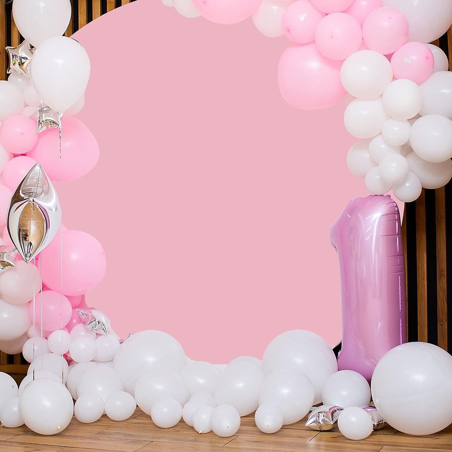 5FT Pink Round Backdrop Cover 7 Circle Photography w 4 Clips
