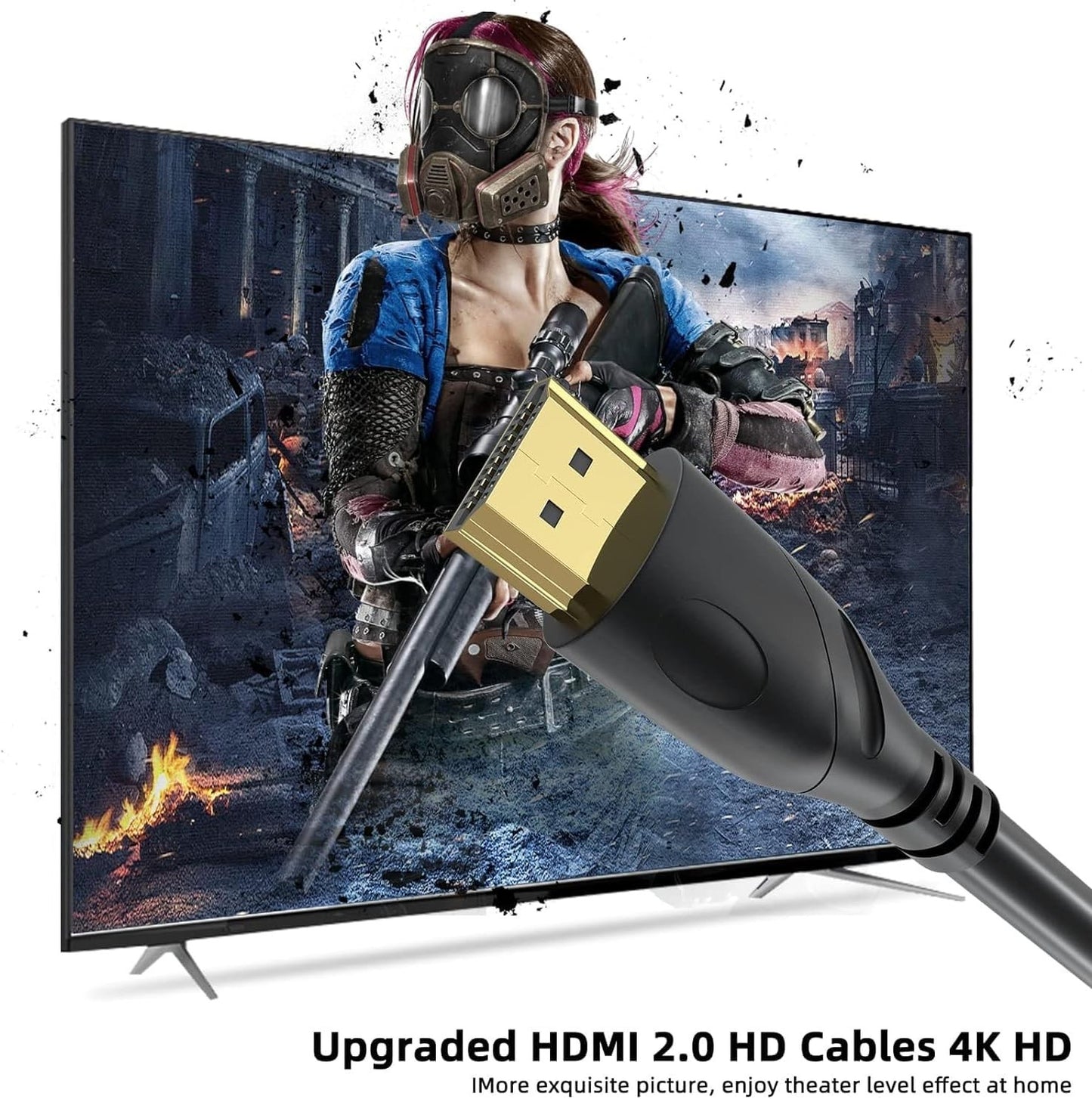Acuvar 50ft HDMI Cable – 4K@60Hz Ultra HD, Gold Plated, ARC, PS5, Xbox, TV Ready