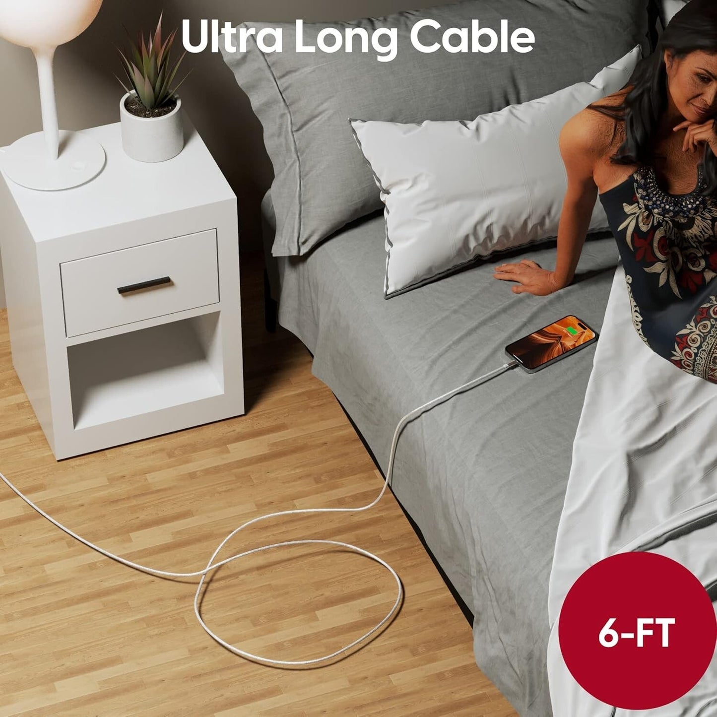 TALK WORKS iPhone Charger Cable 6ft Braided Heavy Duty Cord