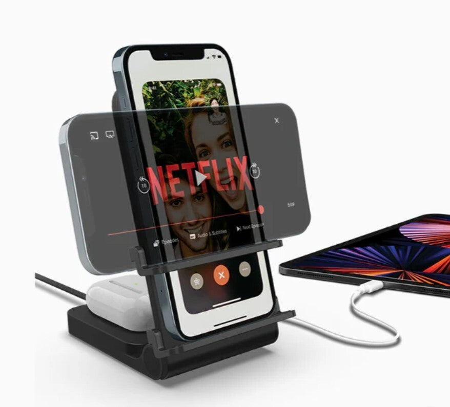 15W MyCharge True Universal 3in1 Qi Fast Charge Wireless Charging Stand