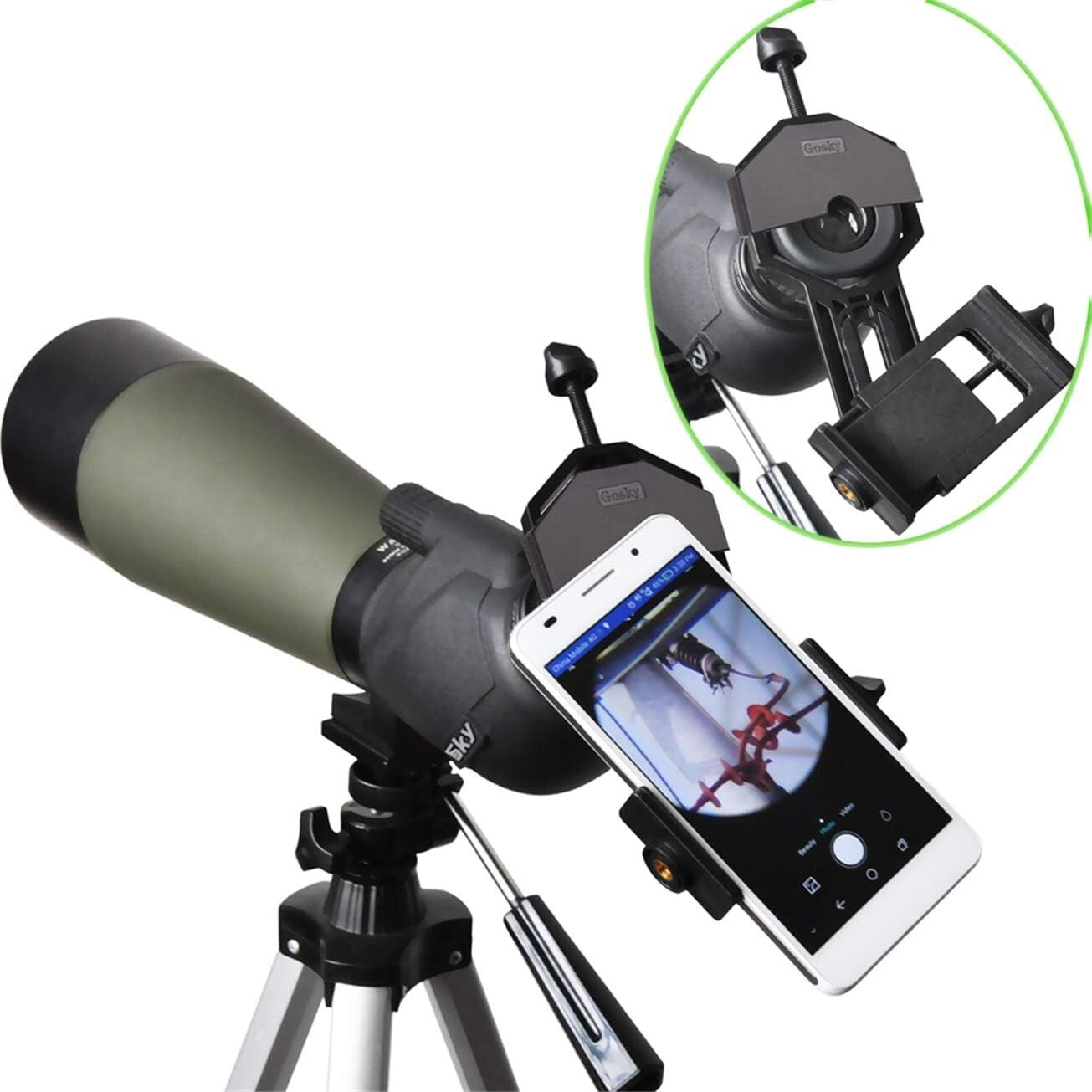 GOSKY Smartphone Adapter Mount Regular Size Compatible w Binoculars Monocular