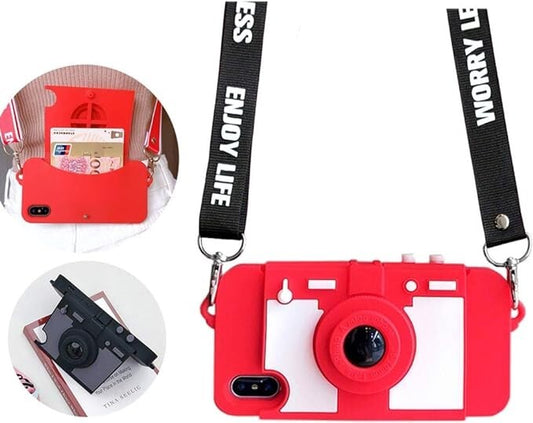 Camera Wallet Compatible w iPhone 11 Cute Cartoon Design Purse Flip Card