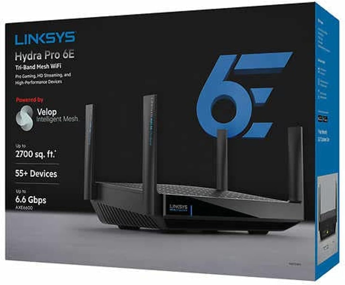 MR75WH AXE6600 Linksys Hydra Pro 6E TriBand WIreless Router Black