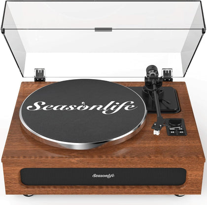 All-in-One Hi-Fi Record Player Turntable w/ 4 Speakers Bluetooth Phono Preamp