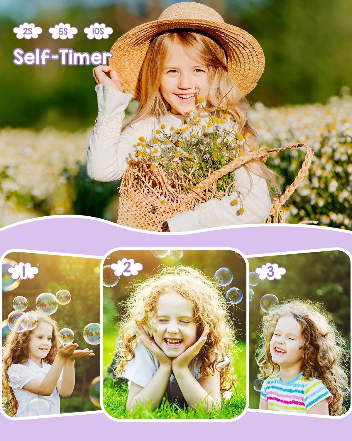 FHD 1080P Digital Camera Kids Camera SD Card Point Shoot Ca