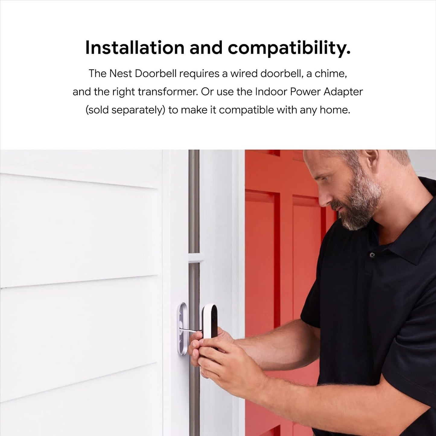 Google Nest Hello Wired Doorbell – Smart HD Cam w/ Night Vision & 2-Way Audio
