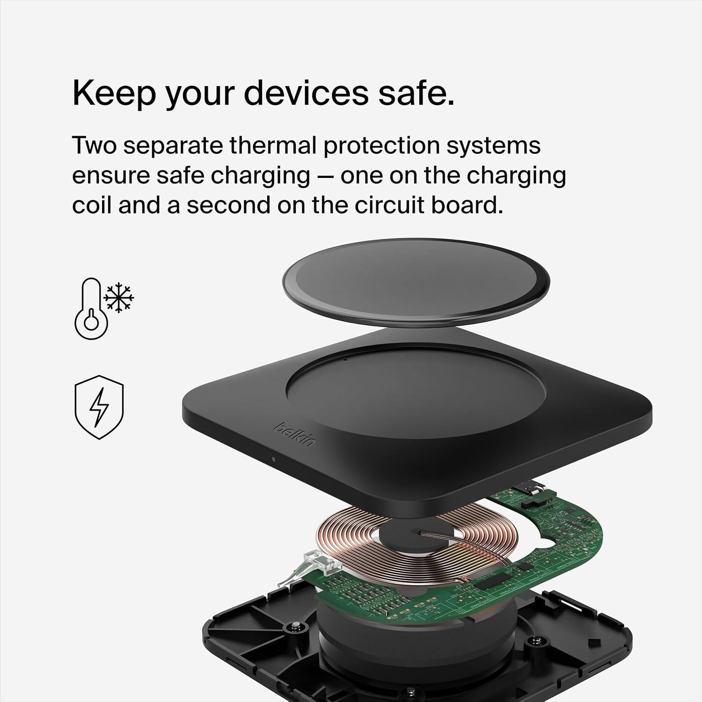 15W WIA007TTBK Belkin BoostCharge Pro Wireless Charging Pad Black