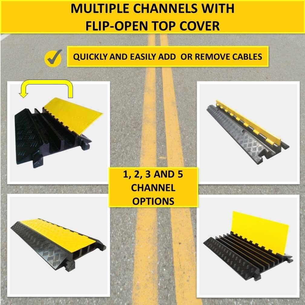 Kable Kontrol Atlas Heavy Duty Cable Protector Ramp 5 Channel Low Profile 366
