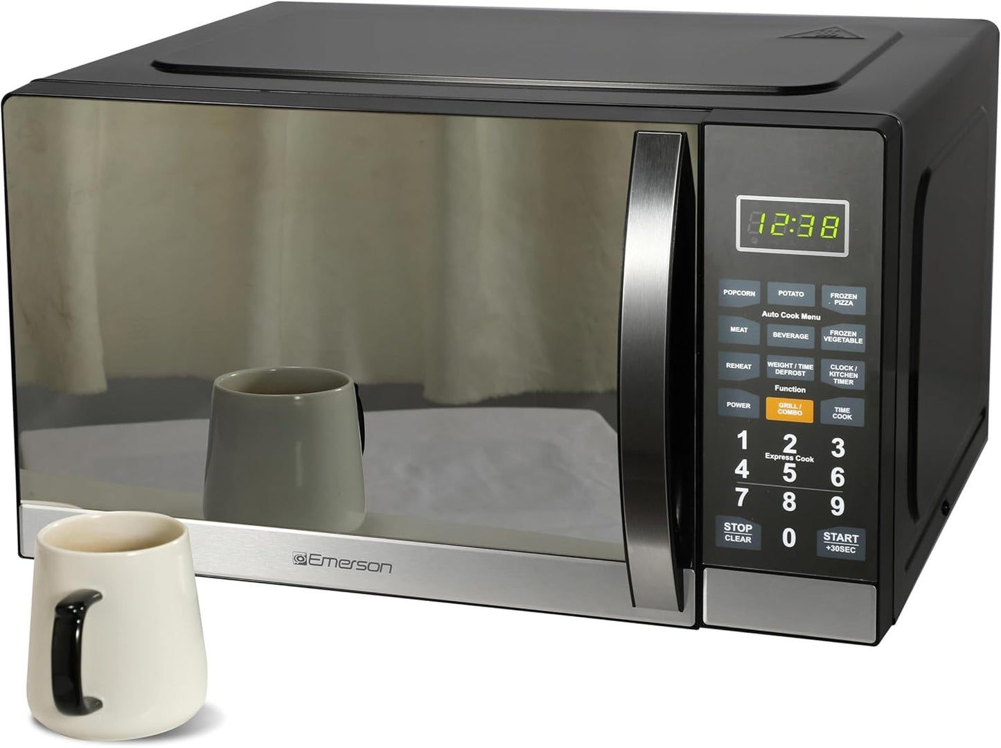 Emerson MWG1191SB Microwave w/ Grill – 1100W, 1.1 Cu Ft, Stainless Steel