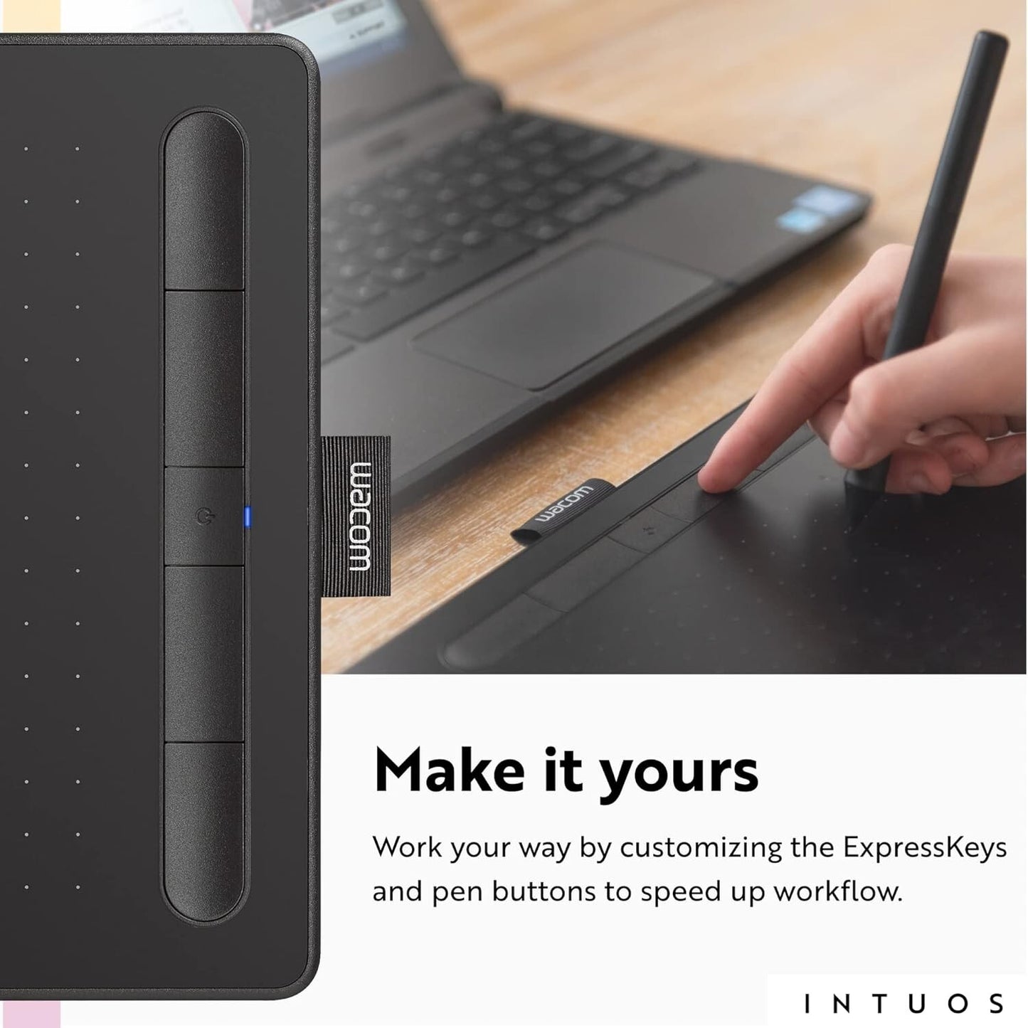 Wacom Intuos Small Bluetooth Graphics Drawing Tablet 4 Customizable ExpressKeys