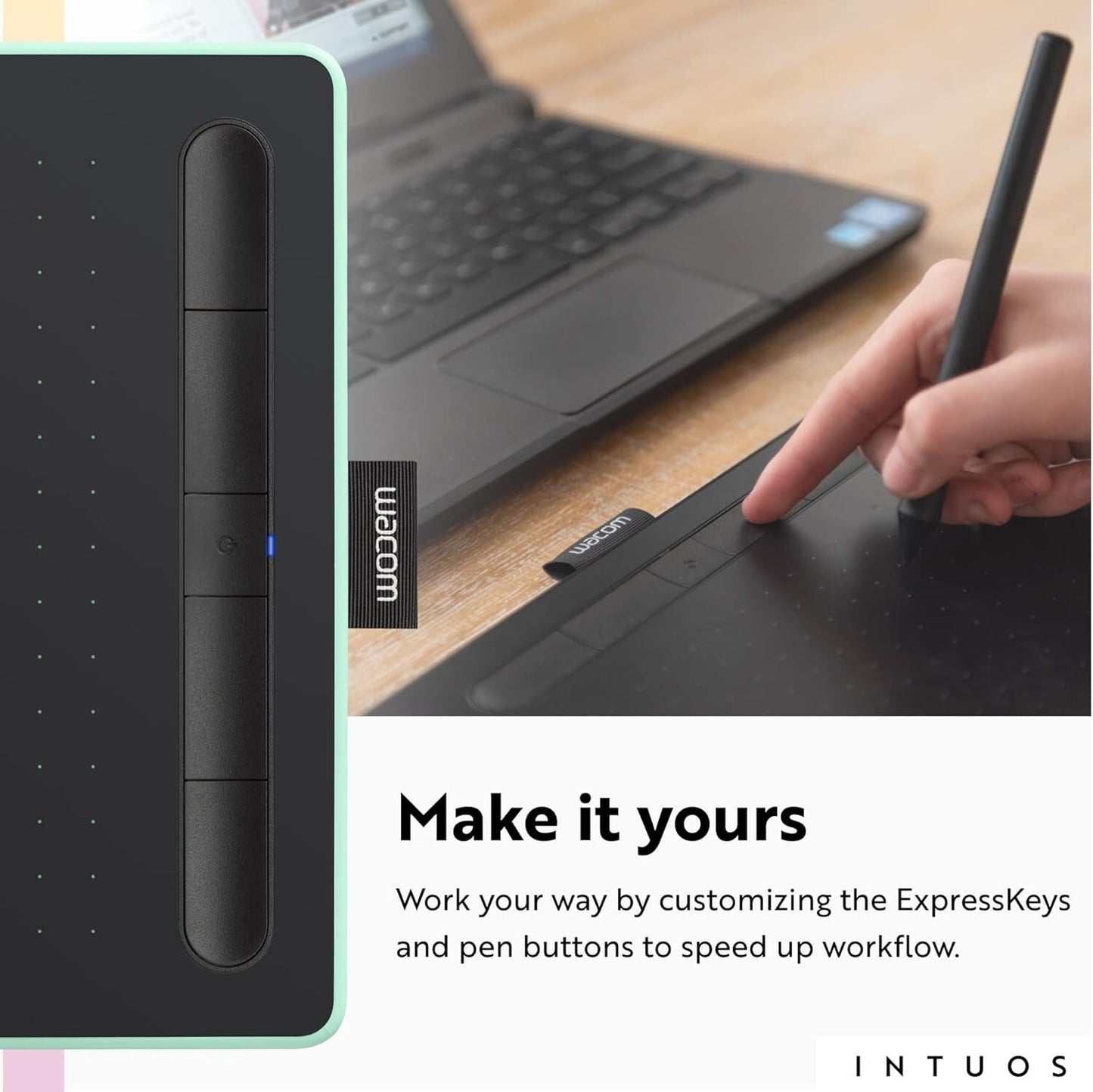 Wacom Intuos Wireless Graphic Drawing Tablet Portable Teachers Pistachio