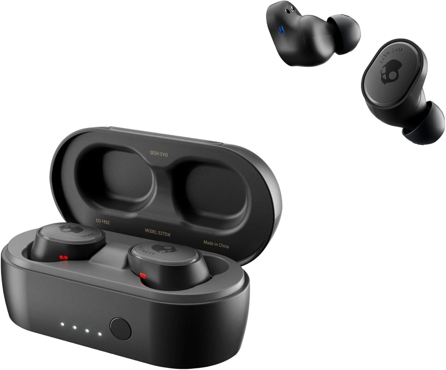 Skullcandy Sesh Evo Wireless Earbuds – Bluetooth, True Black, w/ Case
