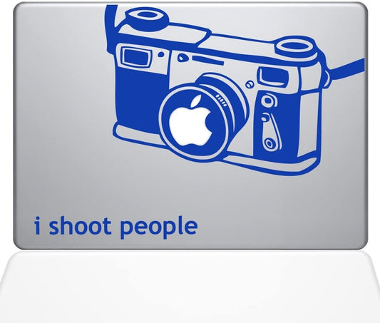 Decal Guru I Shoot People Camera Decal Vinyl Sticker 12 MacBook Dark Blue