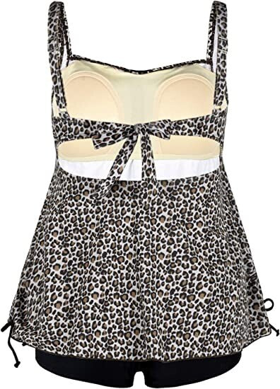 Septangle Women Plus Size Bathing Suits Paisley Print Two Piece Swimsuit Tankini